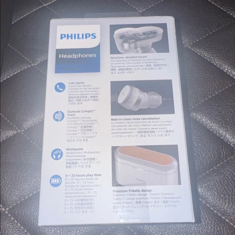 Philips Fidelio T1 Silver and White True Wireless Earbuds